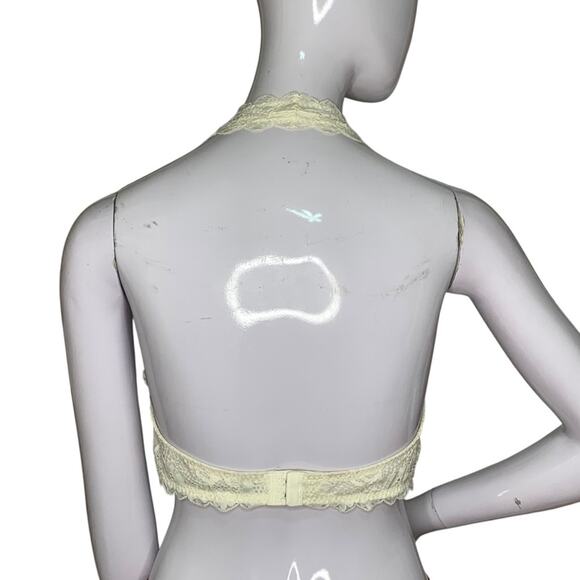 Free People Galloon Lace Halter Cream Bralette Size M - Picture 8 of 14